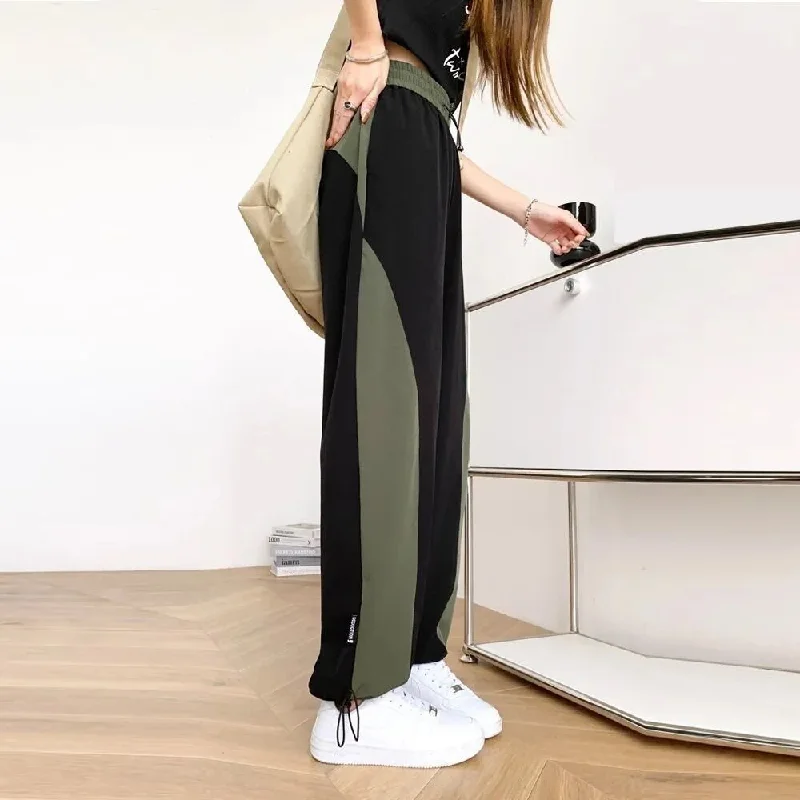 High Waist Drawstring Loose Trousers